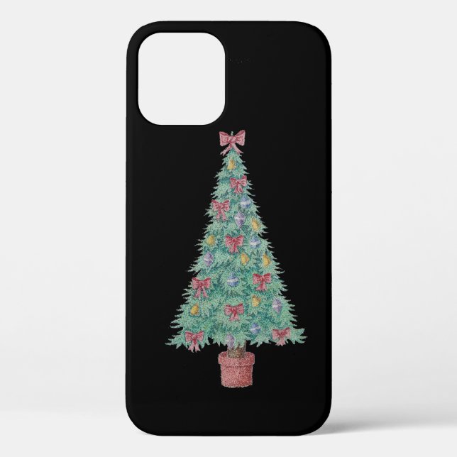 colourful decorated tree for christmas Case-Mate iPhone case (Back)
