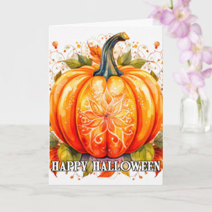 Colourful Decoration Autumn Halloween Pumpkin Card