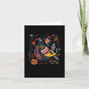 Colourful Decorative Bird Illustration Surrounded  Card