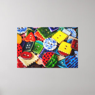 Colourful Decorative Buttons Canvas Print