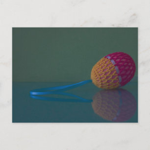 Colourful Decorative Easter Egg Crochet, Cute Phot Holiday Postcard