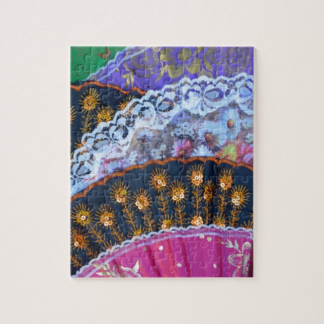 Colourful decorative fans jigsaw puzzle (Vertical)