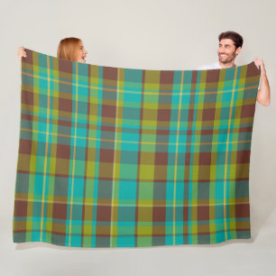 Colourful decorative retro bohemian plaid fleece blanket