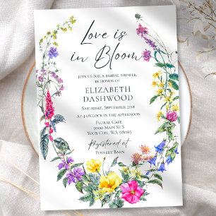 Colourful Delicate Wildflowers Floral Bridal Showe Invitation