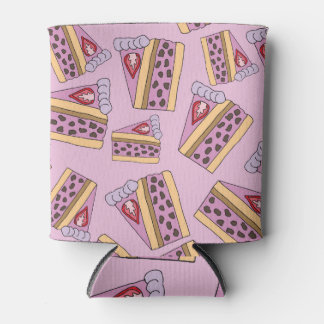 Colourful Delicious Cakes Pattern Design Can Cooler