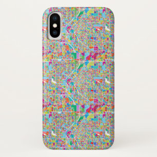 Colourful Denver Map iPhone X Case