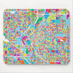 Colourful Denver Map Mouse Mat