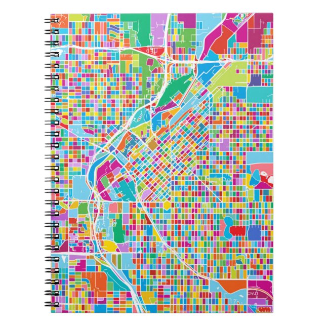 Colourful Denver Map Notebook (Front)