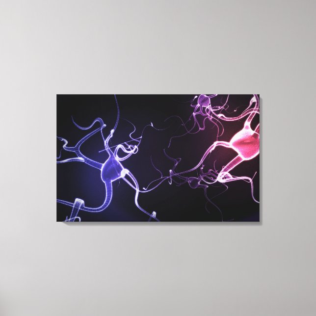 Colourful depiction of neurons canvas print (Front)