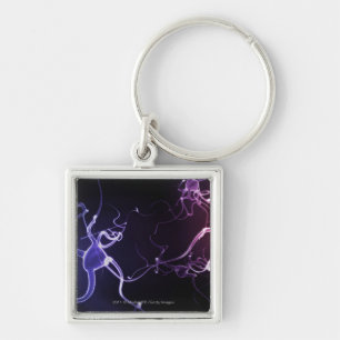 Colourful depiction of neurons key ring