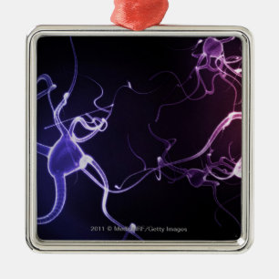 Colourful depiction of neurons metal tree decoration