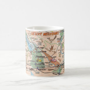 Colourful Desert Animals Map Mug