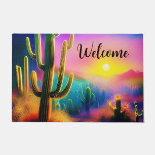 Colourful desert sunset doormat