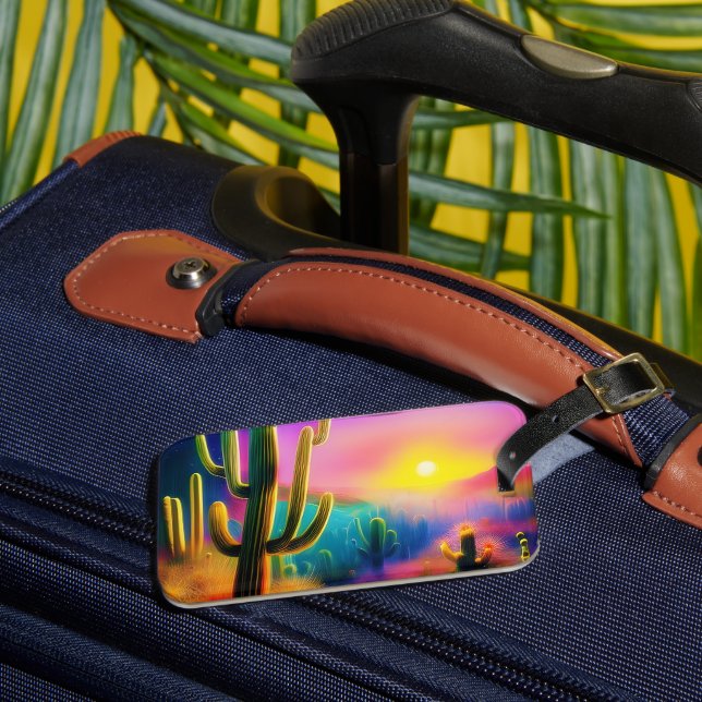Colourful desert sunset  luggage tag (Front Insitu 3)