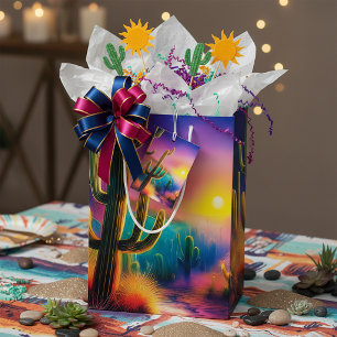 Colourful desert sunset  medium gift bag