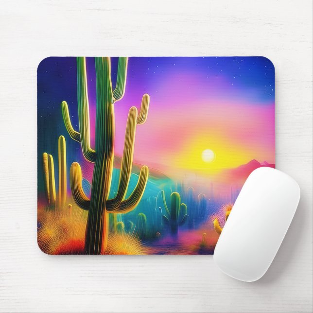 Colourful desert sunset  mouse mat (With Mouse)