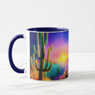 Colourful desert sunset mug