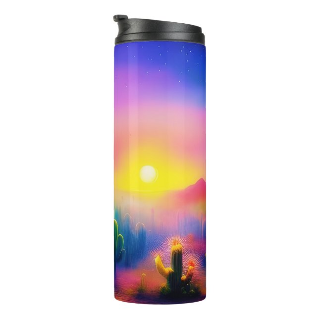 Colourful desert sunset  thermal tumbler (Rotated Right)