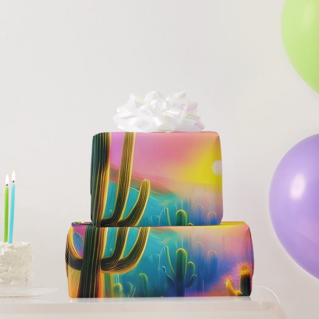 Colourful desert sunset  wrapping paper (Party Gifts)
