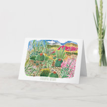 Colourful Desert Watercolor 5 x 7 Birthday Card