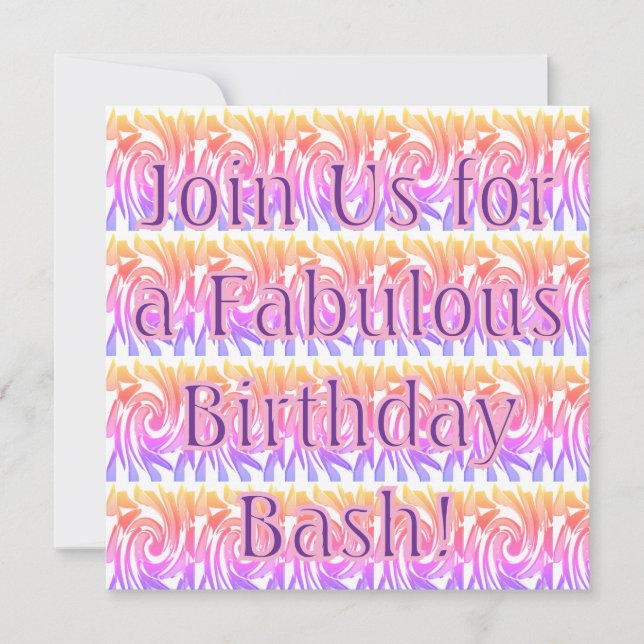 Colourful Design Birthday Party Invitation  (Front)