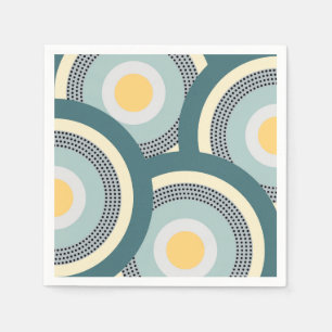 Colourful design circles and polka dots decoration napkin
