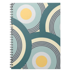 Colourful design circles and polka dots decoration notebook