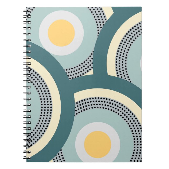 Colourful design circles and polka dots decoration notebook (Front)