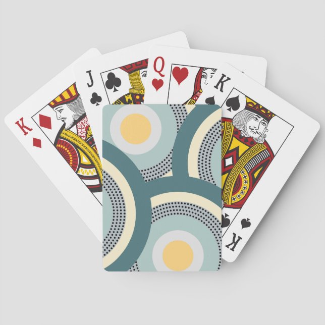 Colourful design circles and polka dots decoration playing cards (Back)
