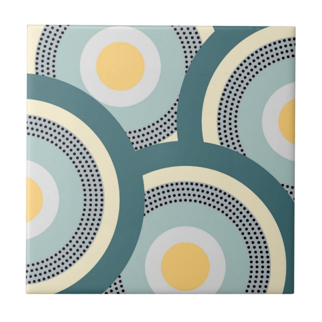 Colourful design circles and polka dots decoration tile (Front)