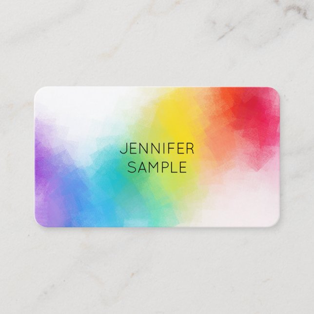 Colourful Design Elegant Template Modern Trendy Business Card (Front)