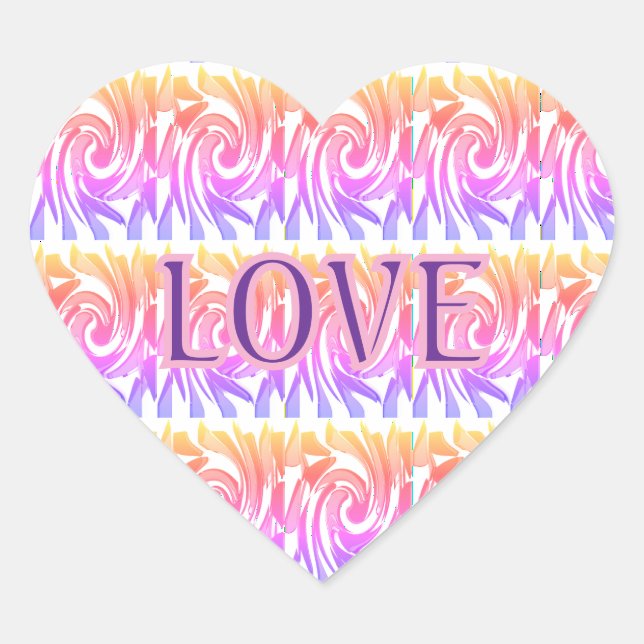 Colourful Design Heart Stickers (Front)