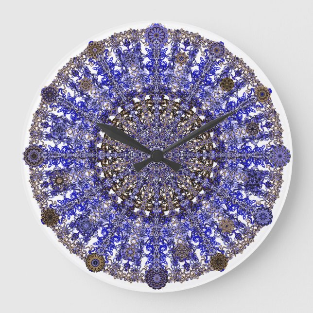 colourful design mandala in Moroccan Large Clock (Front)