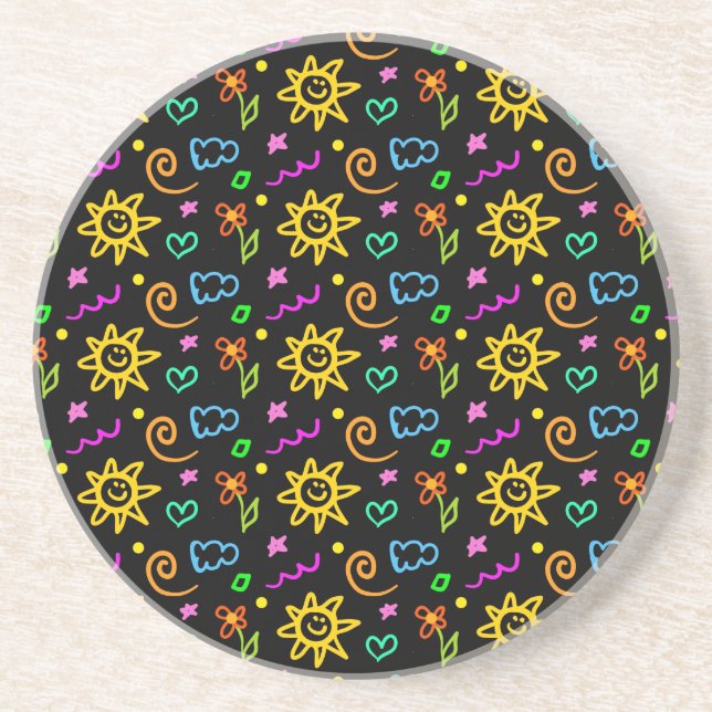 Colourful design of background for kids coaster (Front)