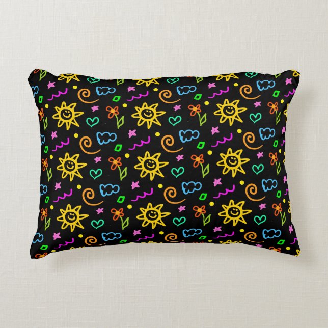 Colourful design of background for kids decorative cushion (Front)