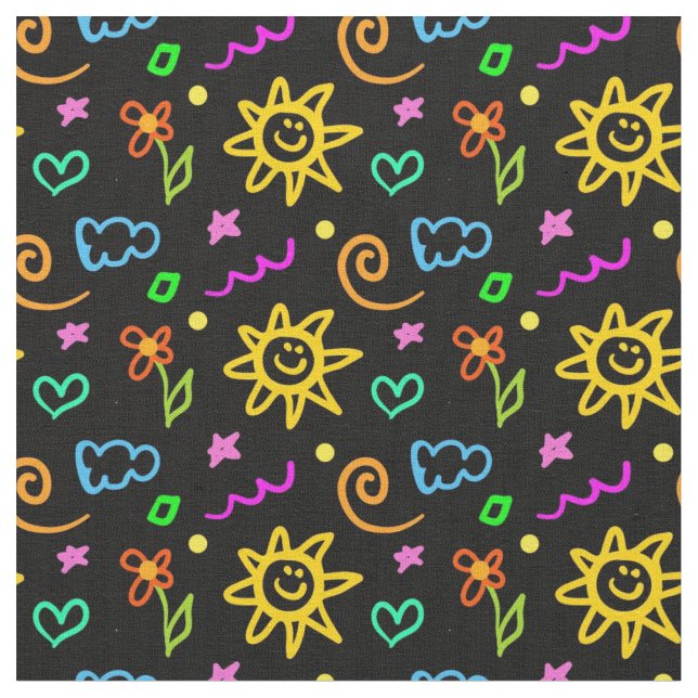 Colourful design of background for kids fabric (Close Up)