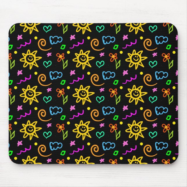 Colourful design of background for kids mouse mat (Front)