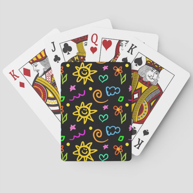 Colourful design of background for kids playing cards (Back)