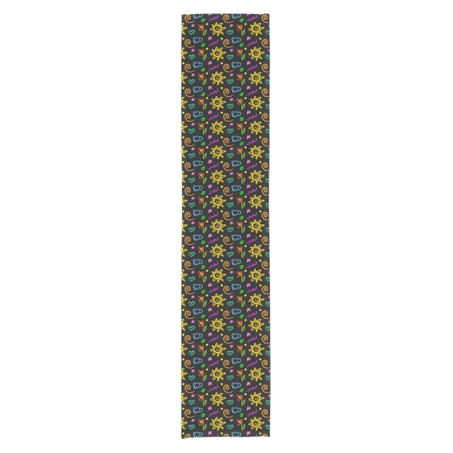 Colourful design of background for kids short table runner (Front)