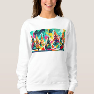 Colourful design of Christmas trees Sweatshirt