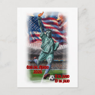 Colourful Design of Statue of Liberty on a Holiday Postcard