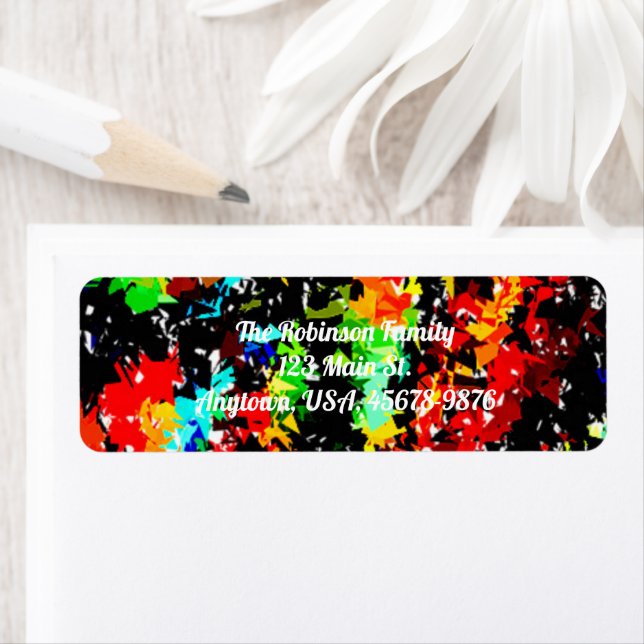 Colourful Design Return Address Label (Insitu)