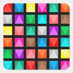Colourful design square sticker