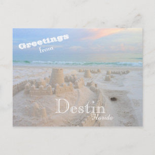 Colourful Destin Florida Sand Castle Postcard