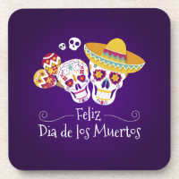 Colourful Dia de los Muertos | Coaster