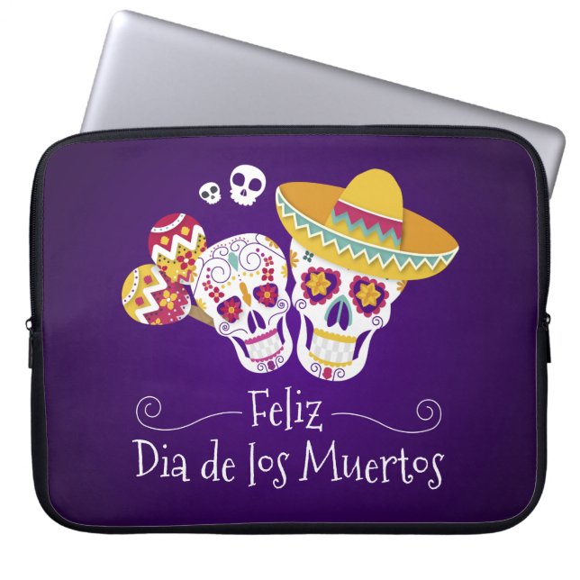Colourful Dia de los Muertos | Laptop Sleeve (Front)