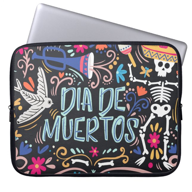 Colourful Dia de los Muertos | Laptop Sleeve (Front)