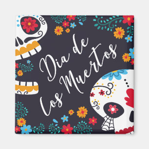 Colourful Dia de los Muertos Magnet