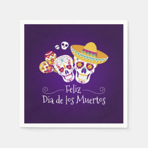 Colourful Dia de los Muertos   Napkin