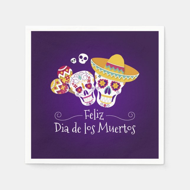 Colourful Dia de los Muertos | Napkin (Front)
